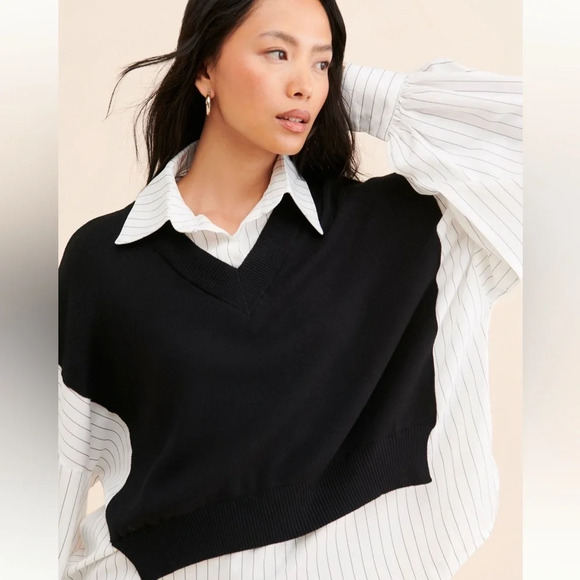 NWT Avantlook Striped Splicing Top - Picture 3 of 8